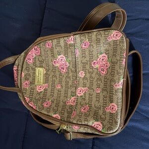 Juicy Couture Pink and Brown Floral Backpack